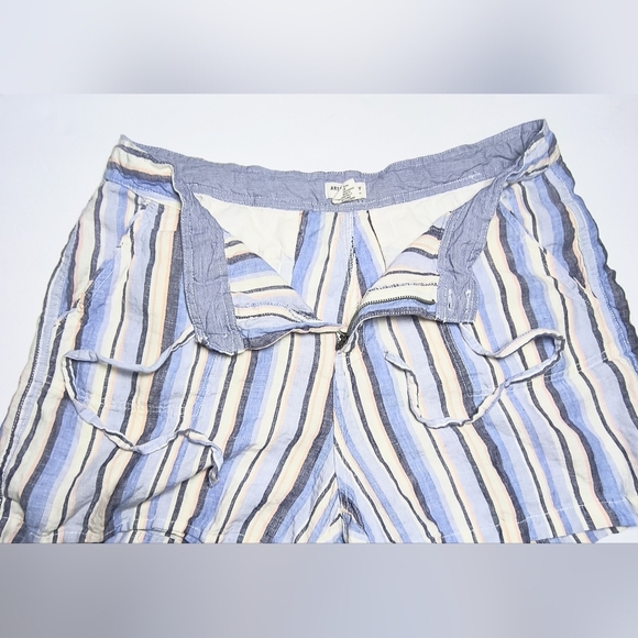 Artisan Ny Striped 100% Linen Nautical Vacation Shorts in Blue&White 14 - Picture 5 of 9